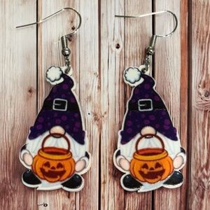 Gnome Halloween Acrylic Earrings!